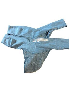 No Boundaries Womens (2) XS X-Small (4) Blue Seamless Thong W/ Metallic Details